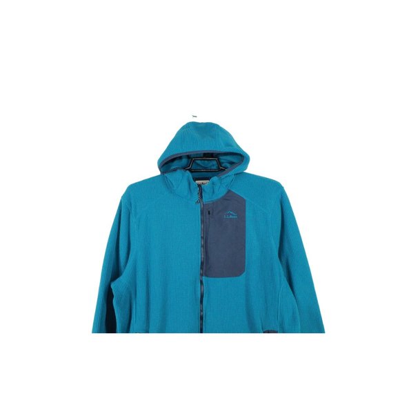 LL Bean Pathfinder Performance Blue Fleece Full-Zip Hoodie Jacket Size L - Picture 2 of 9
